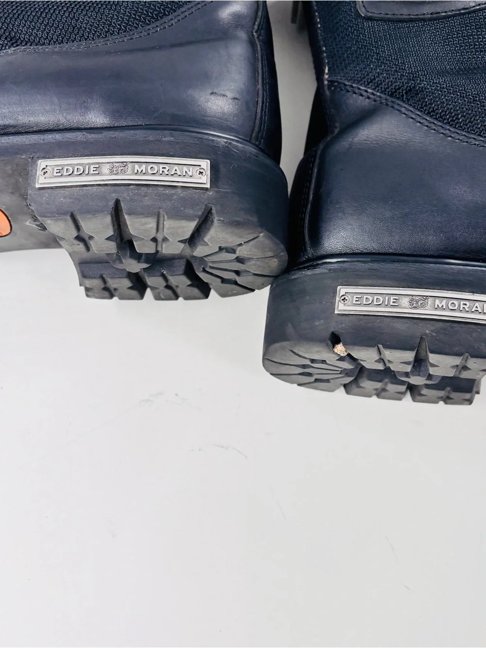 Eddie Moran black mens high top work boots size 11M